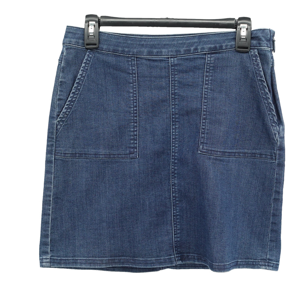Prana Denim Jean Skirt SZ 2 Short Preppy Coastal Cowgirl Western Rodeo Casual